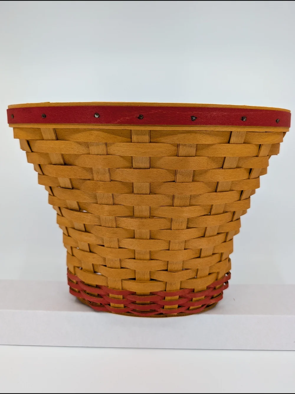 Longaberger 2002 May Series Geranium Basket Planter/Liner/2 Protectors/Tie-On